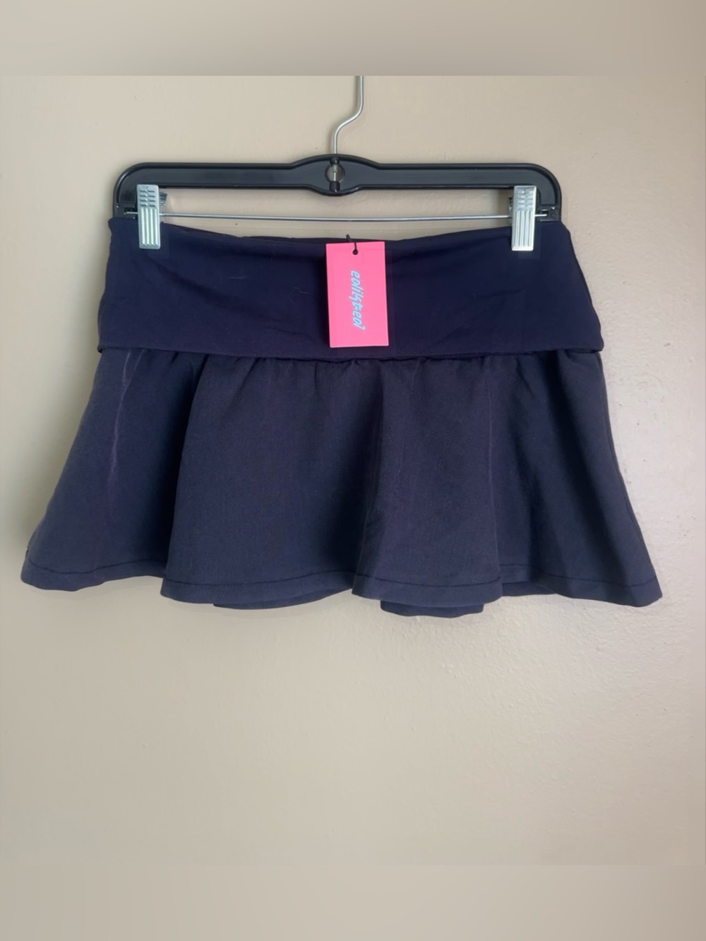 NWT Edikted Navy Mini Fold Over Skirt